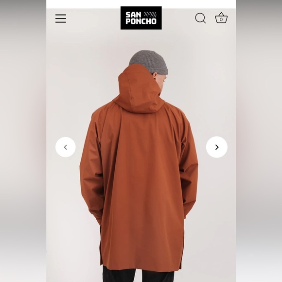 Unisex San Poncho Legacy Waterproof Jacket in Habanero - Picture 12 of 16